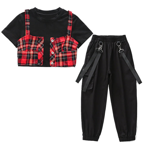 Girls jazz hip-hop jazz street costume stage performance model fashion catwalk fashion outfits for kids - Moderndancedress.com