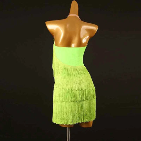 Advanced Latin Dance Competition Dress with Tassels - Professional Outfit for Competitions - Moderndancedress.com