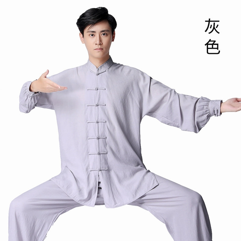 Cotton Linen Tai Chi Clothing for Women Men Chinese Kung Fu Uniforms Morning Exercises Fitness Tai Jiquan Training Clothes - Moderndancedress.com