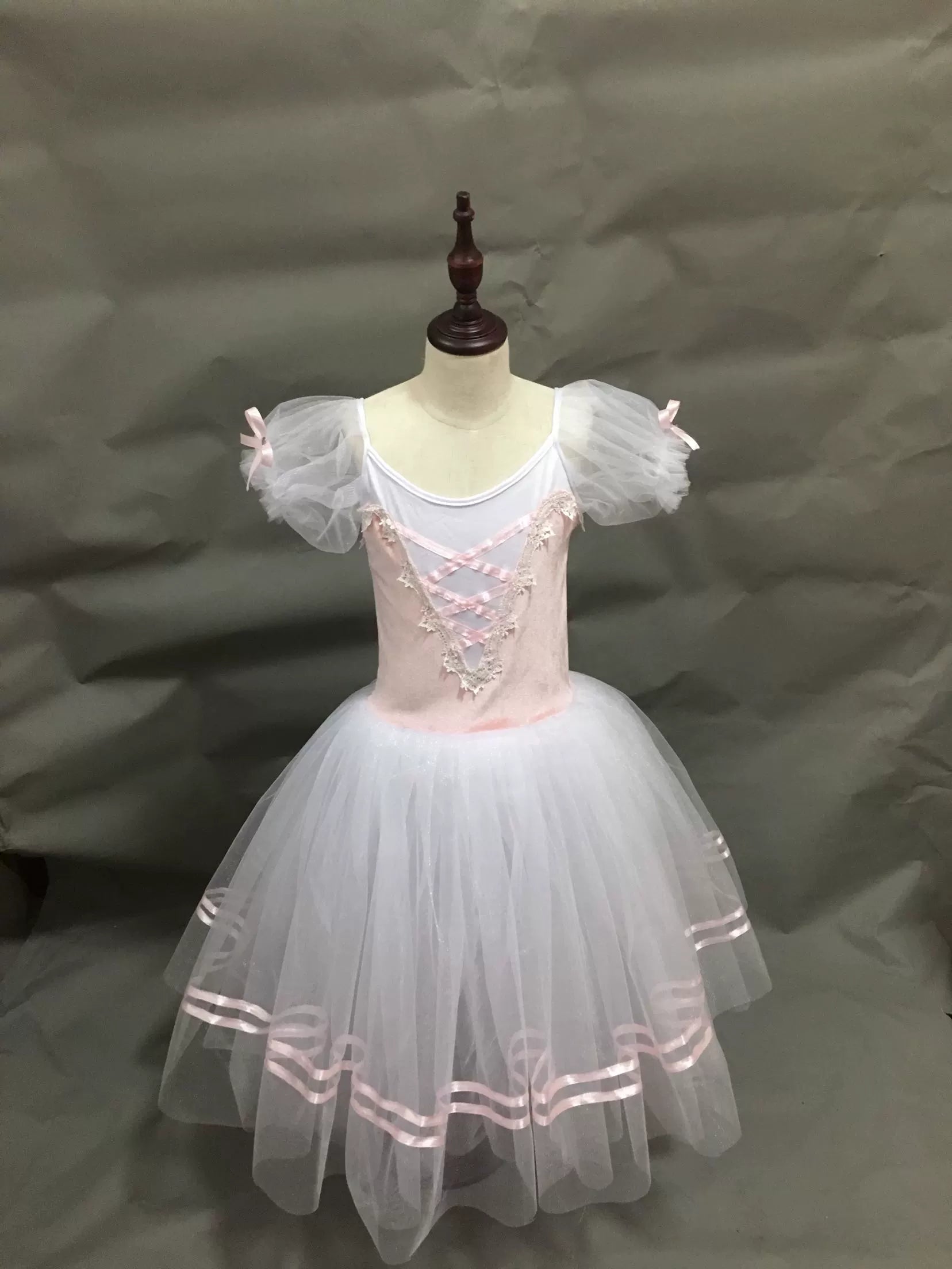 Children's Ballet Dress performance Dress Dance bubble sleeve pommel gauze dress suspender female ballet performance dress - Moderndancedress.com