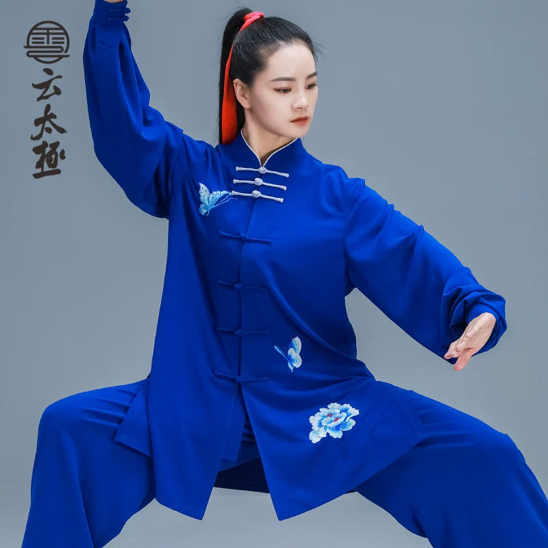 Tai Chi Clothing Embroidered Taiji Dress Pearl Cotton Martial Arts Performance Taijiquan Competition Suit for Men and Women - Moderndancedress.com