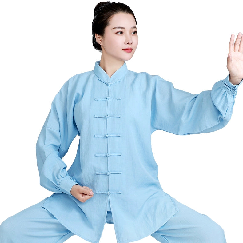 Cotton Linen Tai Chi Clothing for Women Men Chinese Kung Fu Uniforms Morning Exercises Fitness Tai Jiquan Training Clothes - Moderndancedress.com
