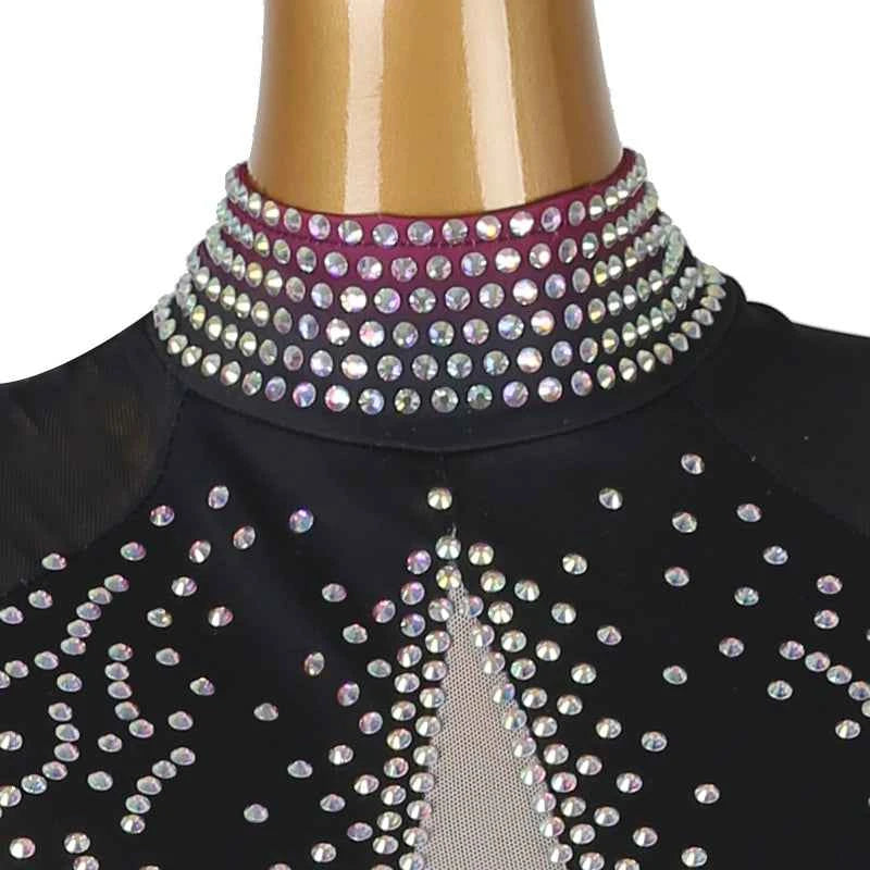 Fuchsia Gradient Rhinestones Latin Dance Dress for Women Girls Salsa R Moderndancedress.com Fuchsia Gradient Rhinestones Latin Dance Dress for Women Girls Salsa R Moderndancedress.com