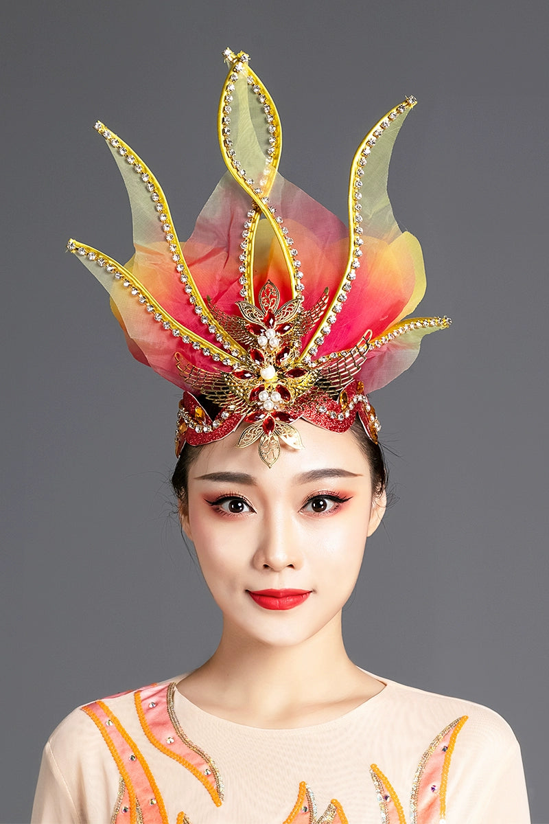 Opening Flamenco Dance Headdress for Women Girls Flowers Dress Headpiece Choir Dance Headgear Pageant Catwalk Stage Performance Props - Moderndancedress.com