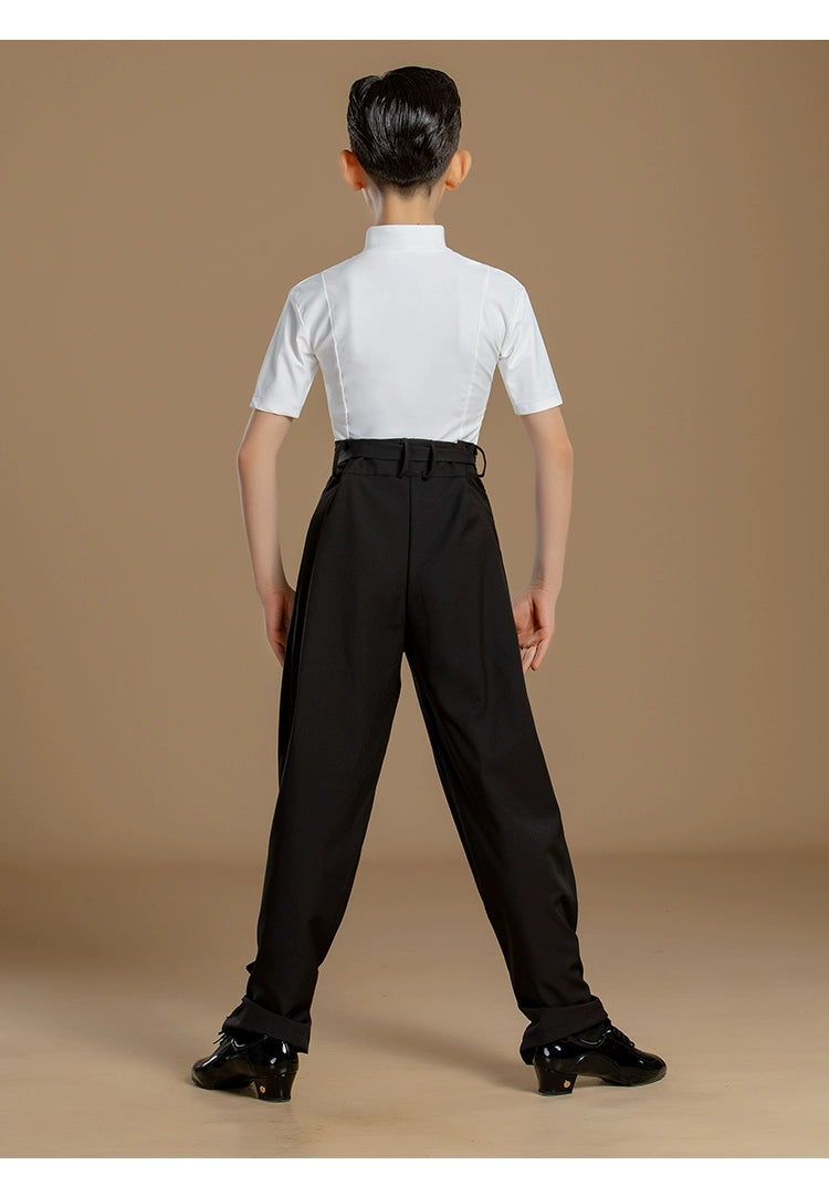 Boys Latin Dance Shirts and Pants Kids White Tops Waltz Tango Chacha  Dance Competition Costumes