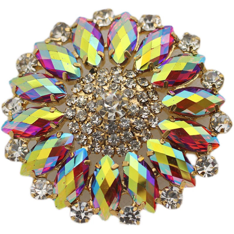 DIY bling rhinestones for dance headdress performance clothes hand sew round gemstones for jewelry bag shoes headscarf hat 5.5cm - Moderndancedress.com