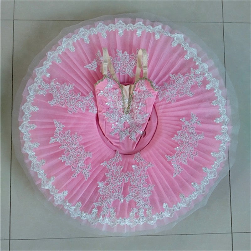 Children Girls little swan lake pink tutu skirt ballet dance performance dresses girls professional ballerina pancake pettiskirts stage performance costumes