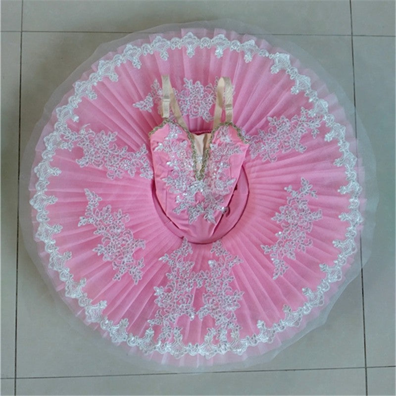 Children Girls little swan lake pink tutu skirt ballet dance performance dresses girls professional ballerina  pancake pettiskirts stage performance costumes
