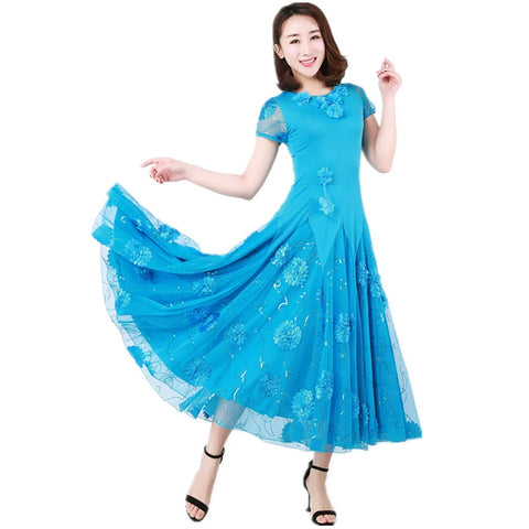 Modern Dance Dresses Performance Dresses National Standard Dance Dresses Performance Competition Skirt Waltz - Moderndancedress.com