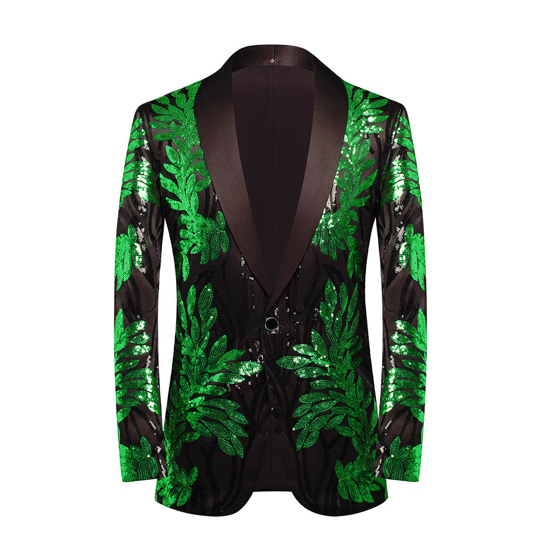 Men's Jazz Dance Costumes Green Blue Gold Sequined  Nightclub Gogo Dancer Performance Blazer Gig Perform Coats - Moderndancedress.com