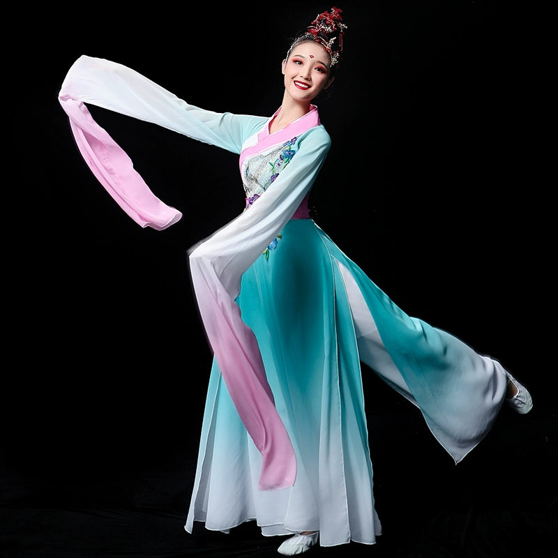 Chinese Folk Dance Costume Classical Dance Costume water sleeve dance costume Chinese wind fairy ancient style dance Caiwei DANCE ADULT - Moderndancedress.com
