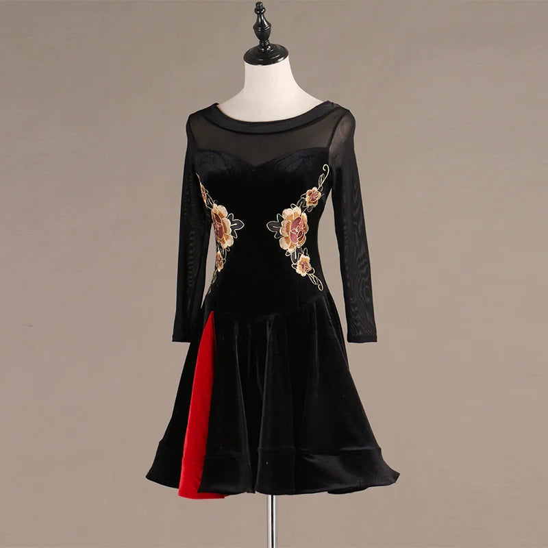 Latin Dance Dresses Latin Dance Competition Dresses / Rhinestones High Dress - Moderndancedress.com