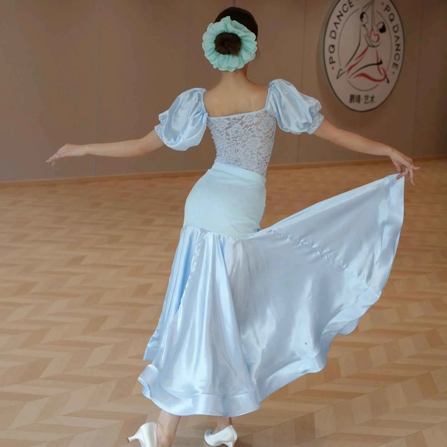 Black Wine Lace Ballroom Dance Dresses for Women Girls Waltz Tango Foxtrot Rhythm Performance Gown