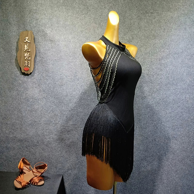 Latin Dance Dress Female Adult Liuzhou Skirt, Gonggong Skirt, Dancing Dress w297 - Moderndancedress.com
