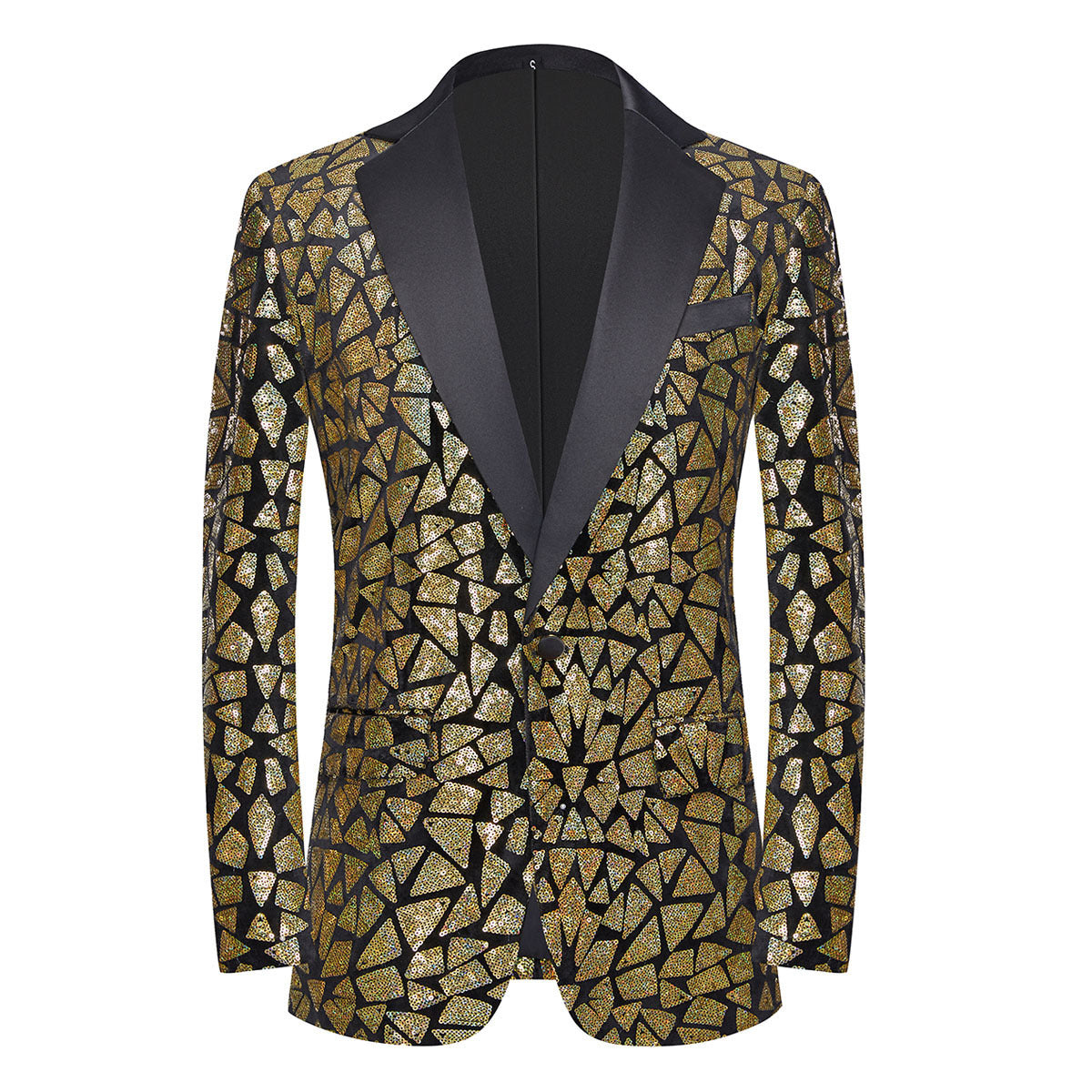 Men's Triangular Sequins Jazz Dance Blazers White Green Red Blue Gold Shiny Singers Host  Chor Party Dress Up Coats Band Performance Jackets for Man - Moderndancedress.com