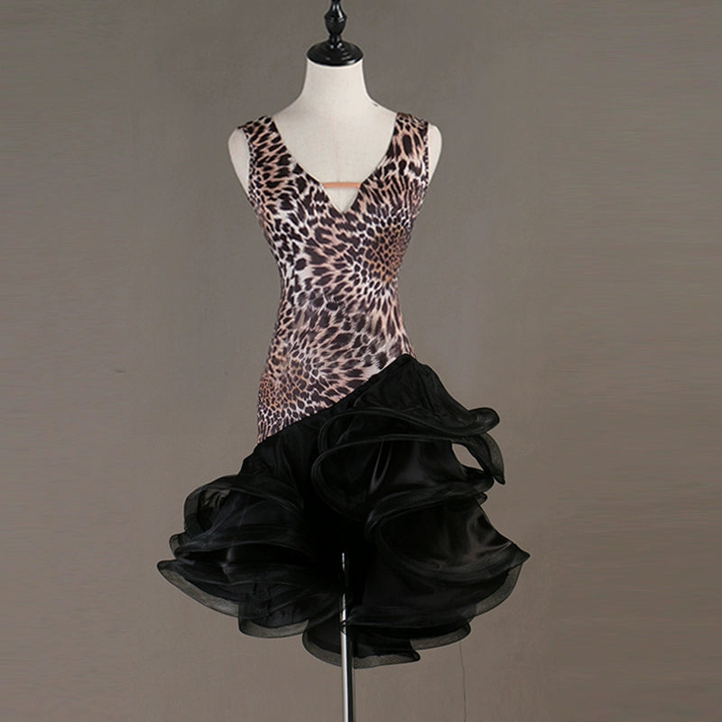 Sexy V-neck Latin dress Pendant dress Latin Dance Dress - Moderndancedress.com
