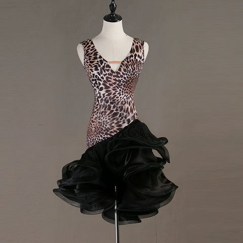 Sexy V-neck Latin dress Pendant dress Latin Dance Dress - Moderndancedress.com