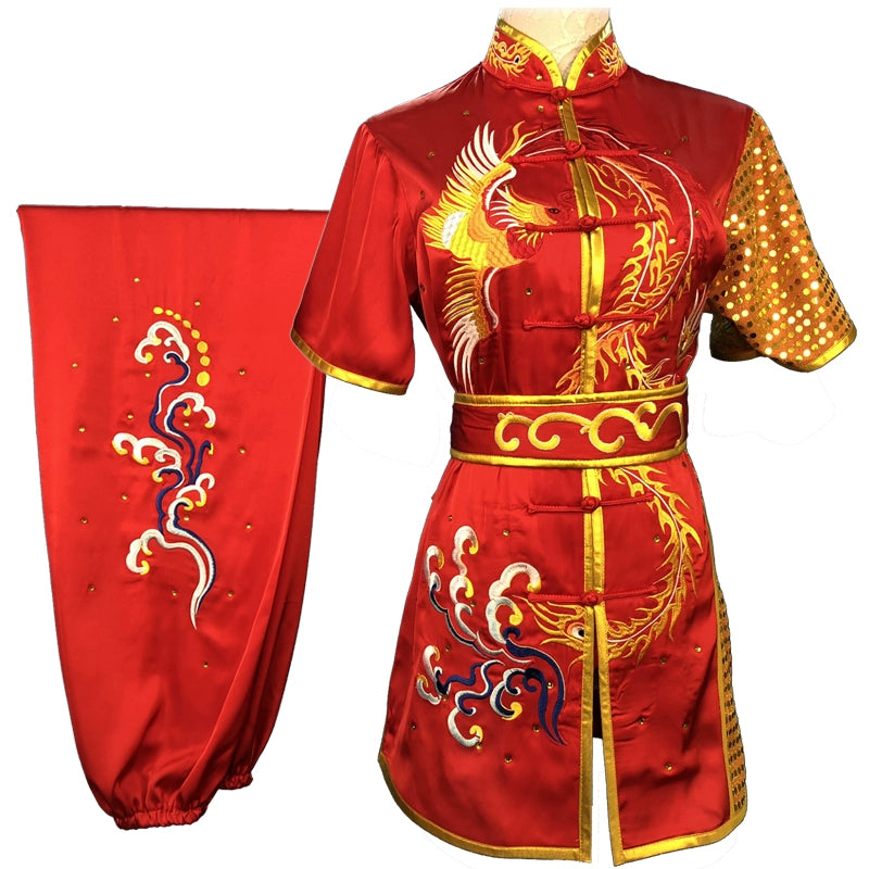 Custom size Chinese Martial Arts Clothes Kungfu Tai Chi clothing Children's Wushu Competition Performing Colorful Clothes Embroidery Female - Moderndancedress.com