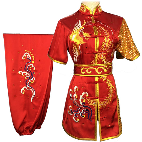 Custom size Chinese Martial Arts Clothes Kungfu Tai Chi clothing Children's Wushu Competition Performing Colorful Clothes Embroidery Female - Moderndancedress.com