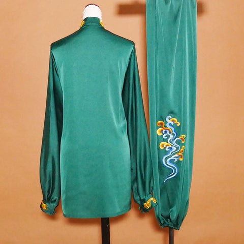 Custom size competition taci chi clothing chinese kung fu uniforms martial art Qigong group performance suit for unisex - Moderndancedress.com