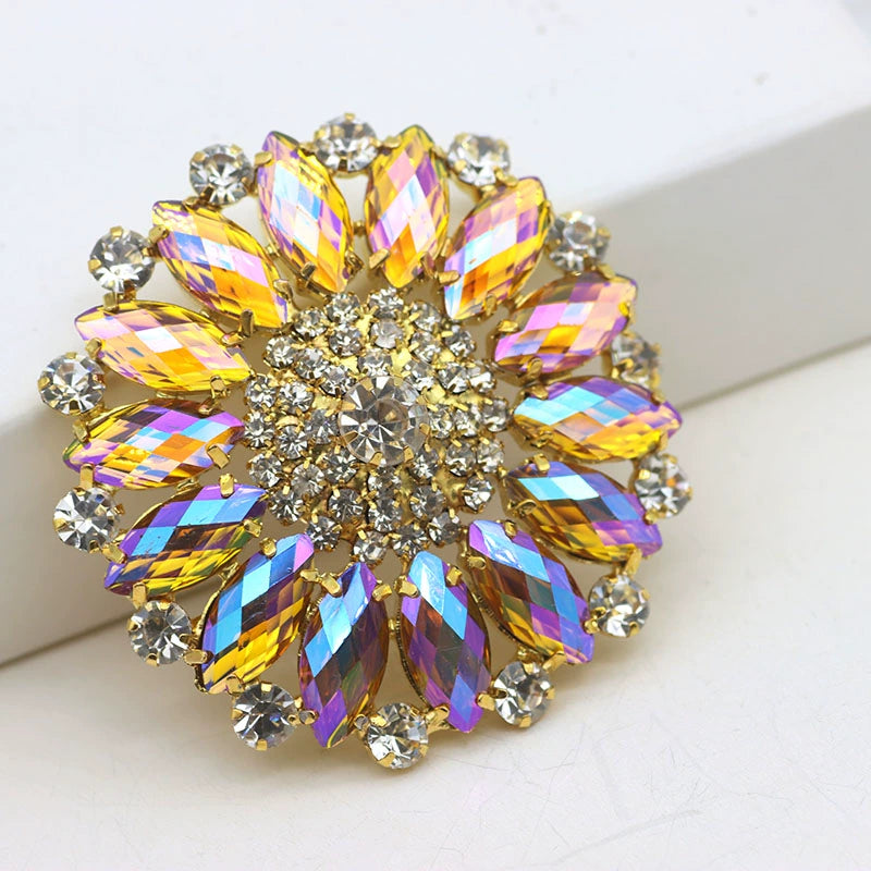DIY bling rhinestones for dance headdress performance clothes hand sew round gemstones for jewelry bag shoes headscarf hat 5.5cm - Moderndancedress.com