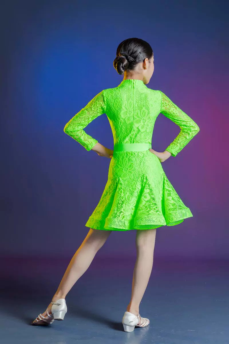 Neon Green Lace Latin Dance Dresses for Girls Kids Children's Latin Dance Competition Costumes Salsa Chacha Performance Skirts Moderndancedress.com Neon Green Lace Latin Dance Dresses for Girls Kids Children's Latin Dance Competition Costumes Salsa Chacha Performance Skirts Moderndancedress.com