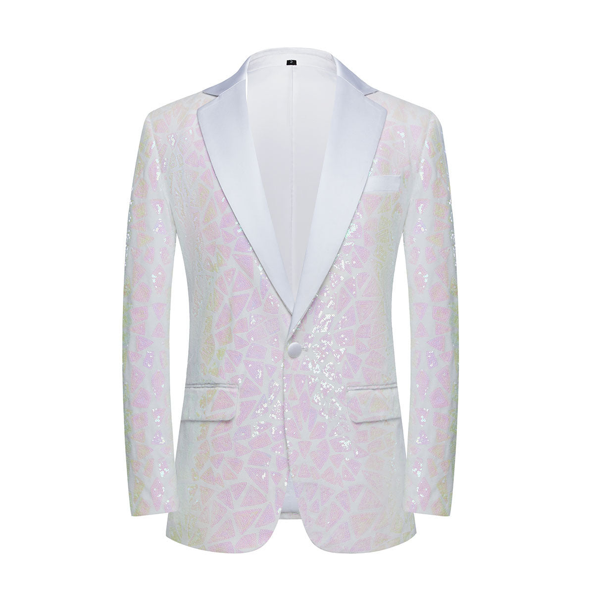 Men's Triangular Sequins Jazz Dance Blazers White Green Red Blue Gold Shiny Singers Host  Chor Party Dress Up Coats Band Performance Jackets for Man - Moderndancedress.com