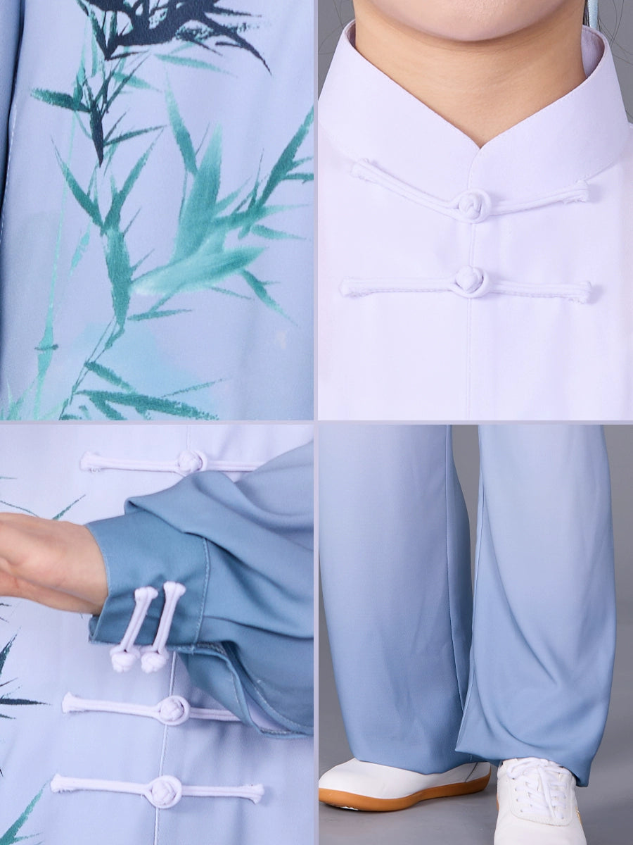 Blue Tai Chi clothing for women wushu chinese kung fu performance uniforms martial art performance clothes for female - Moderndancedress.com