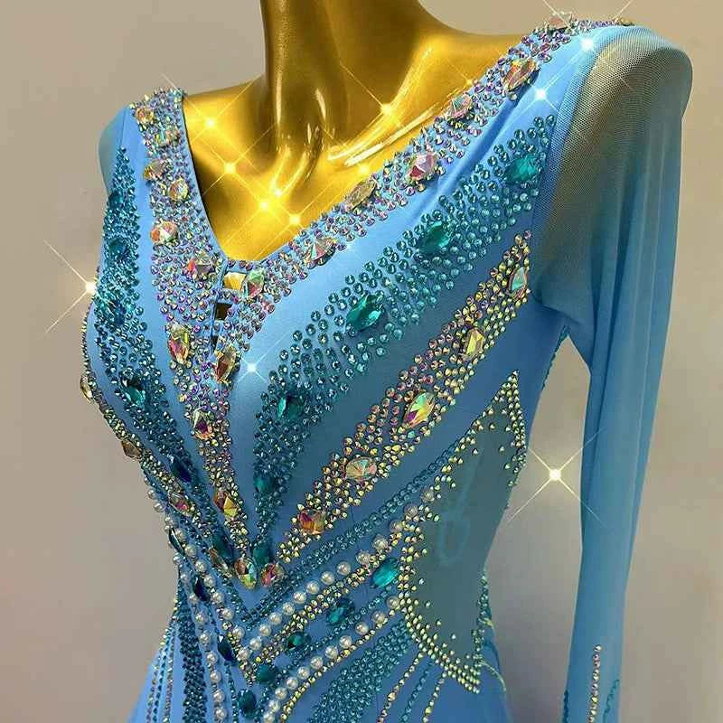 Custom Size Competition Ballroom Dance Dresses for Women Girls Waltz Tango Foxtrot Performance Costume