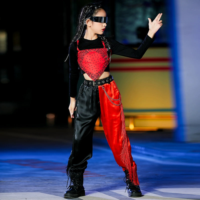 Children's Jazz Hip hop dance costumes for girls jazz street Dance Clothing  Cool Girl Show Tide Clothing Model show catwalk performance clothes - Moderndancedress.com