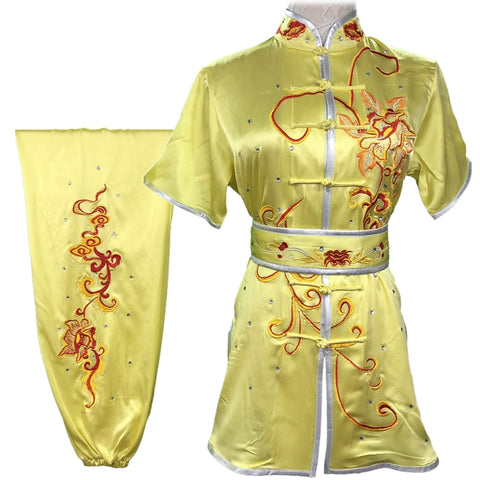 Chinese Martial Arts Clothes Kungfu Clothe  Tai Chi Wushu Competition Performing Colored Clothes, Male and Female Adults Silk