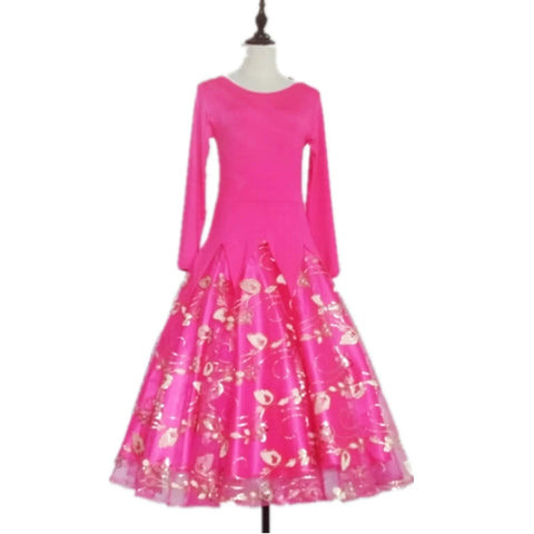 Women's Ballroom Dance Dresses Modern Dance Dress Competition Skirt Waltz Sequined Skirt - Moderndancedress.com