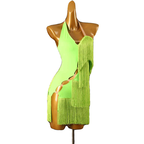 Advanced Latin Dance Competition Dress with Tassels - Professional Outfit for Competitions - Moderndancedress.com