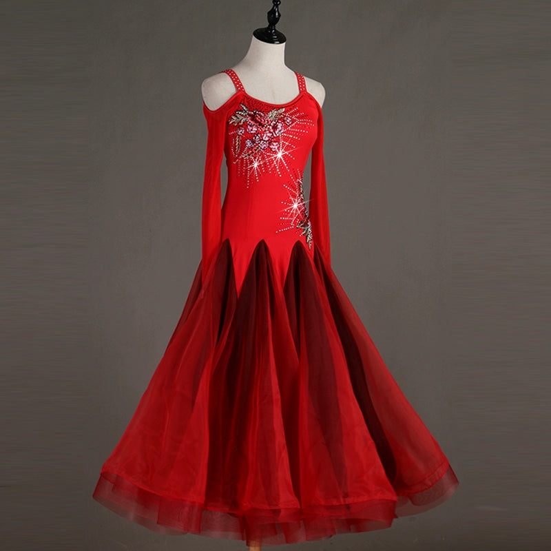 Ballroom Dance Dresses Modern Skirt Waltz High-end Ballroom Dance Dress Group Dance Competition Costume - Moderndancedress.com