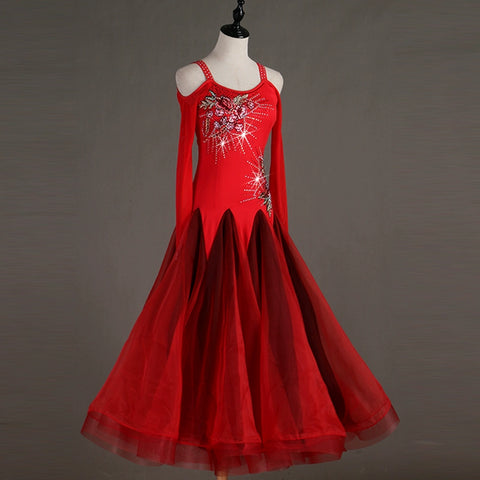 Ballroom Dance Dresses Modern Skirt Waltz High-end Ballroom Dance Dress Group Dance Competition Costume - Moderndancedress.com