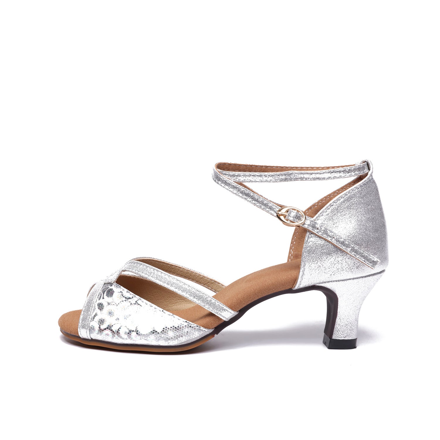 Women Latin Dance Shoes Snake pattern gold silver salsa rumba chacha tango waltz ballroom Dance Shoes Soft Sole - Moderndancedress.com