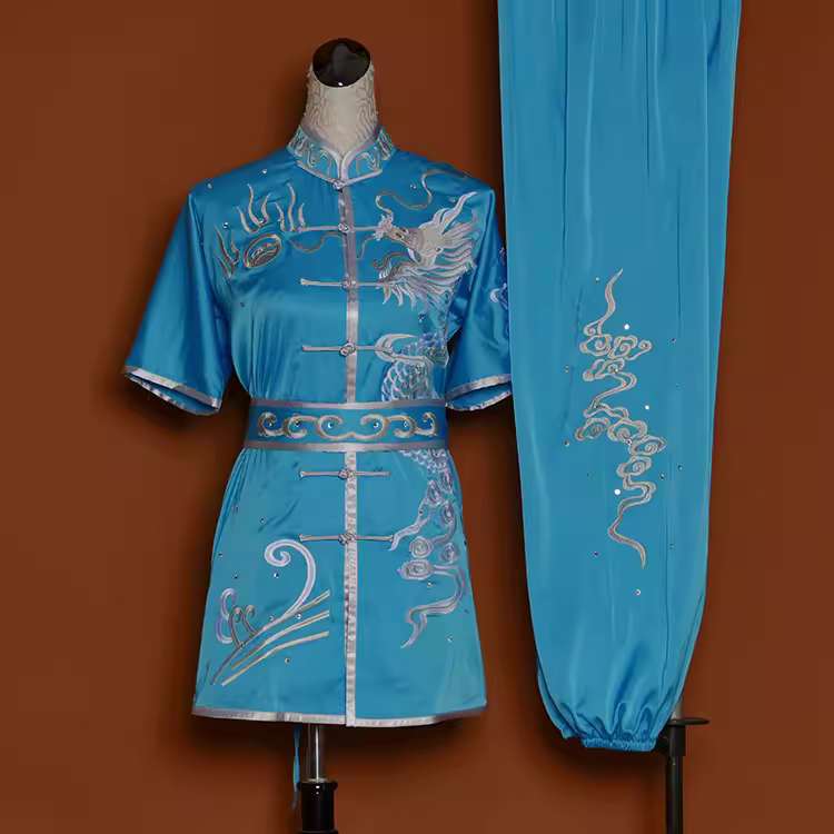 Martial Arts Clothes Kungfu clothes Short-sleeved Wushu costume embroidery performance dress