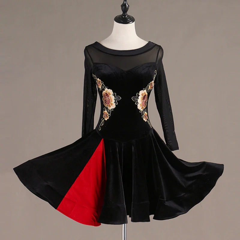 Latin Dance Dresses Latin Dance Competition Dresses / Rhinestones High Dress - Moderndancedress.com