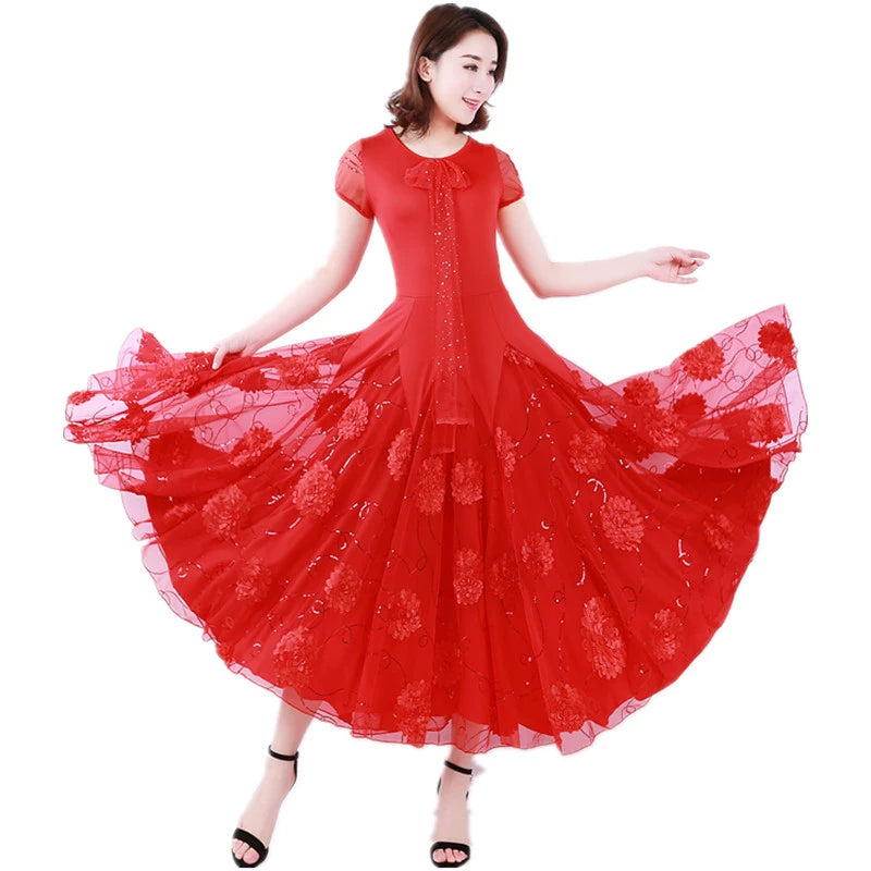 Women's Ballroom Dance Dresses Contest modern dress, high-end Waltz dress - Moderndancedress.com