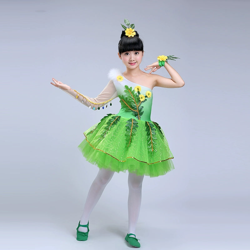 Girls Jazz Dance Costumes Children's green performance clothes environmental protection low carbon children's dance clothes - Moderndancedress.com