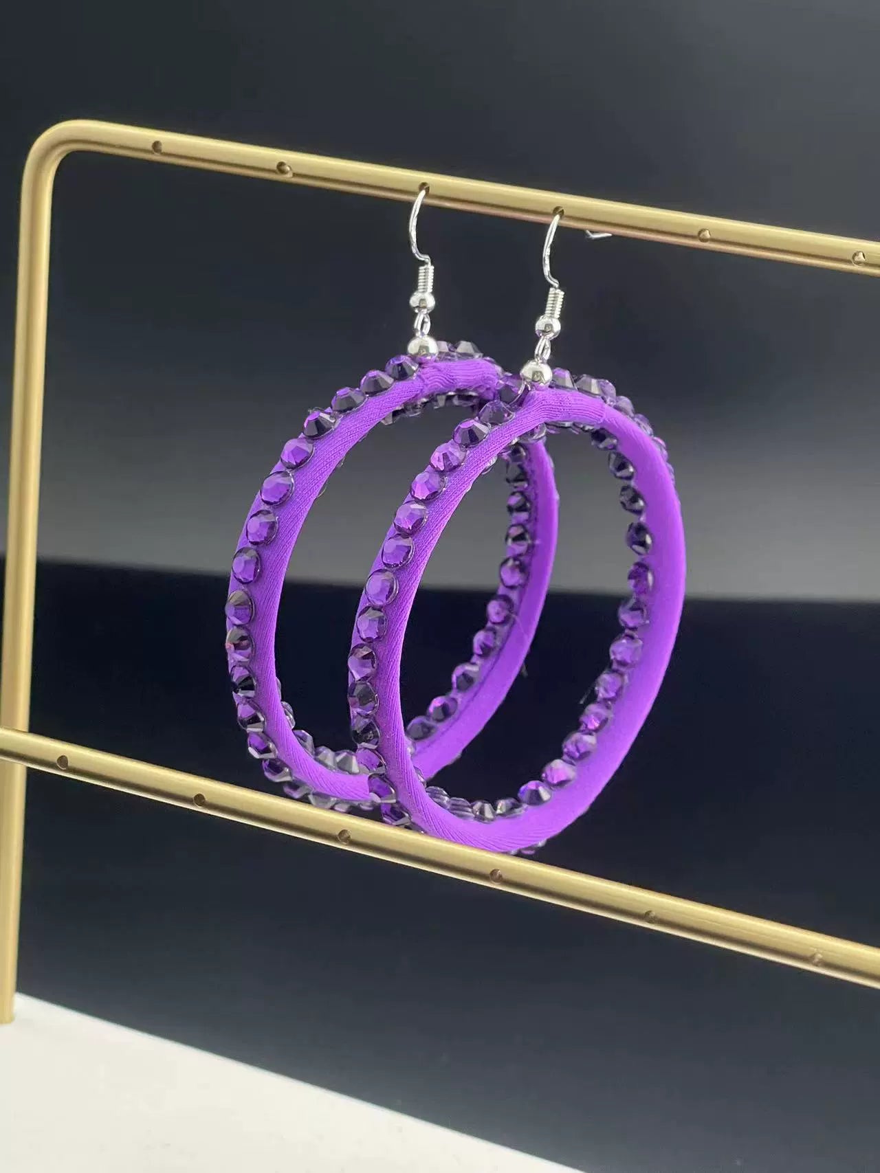 Rhinstones Latin Dance Earrings for Women Girls Special for Professional Colleges Blackpool Latin Ballroom Tango Dance Earrings - Moderndancedress.com