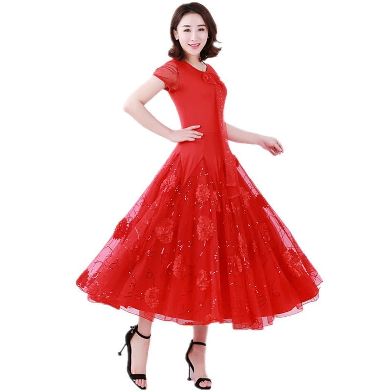 Women's Ballroom Dance Dresses Contest modern dress, high-end Waltz dress - Moderndancedress.com