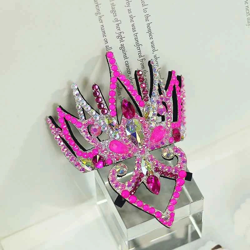 Rhinestone Artistic Gymnastics Figure Skating Crown for Kids Latin Ballroom Competition Performance Headdress