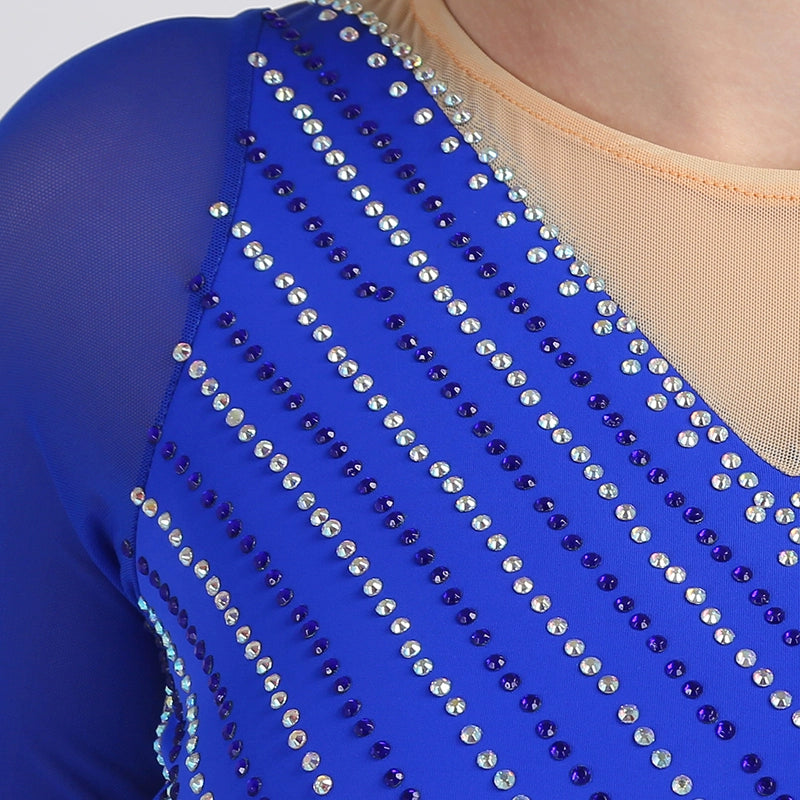 Royal blue Ballroom Dance Dresses for women girls Modern Dance Skirt Performance Competition Waltz Ballroom Waltz Group Dance Skirt