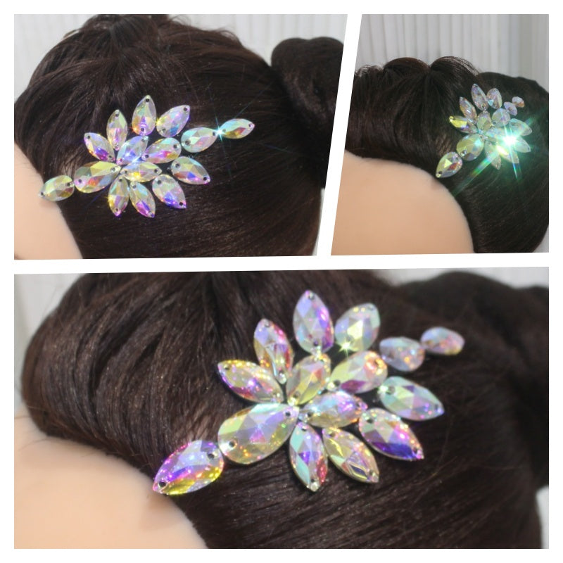 Latin Ballroom Dance Bling Headpiece for Womeng Girls National Standard Dance Headdresses Diamond Jewelry Salsa Rumba Chacha Dance - Moderndancedress.com