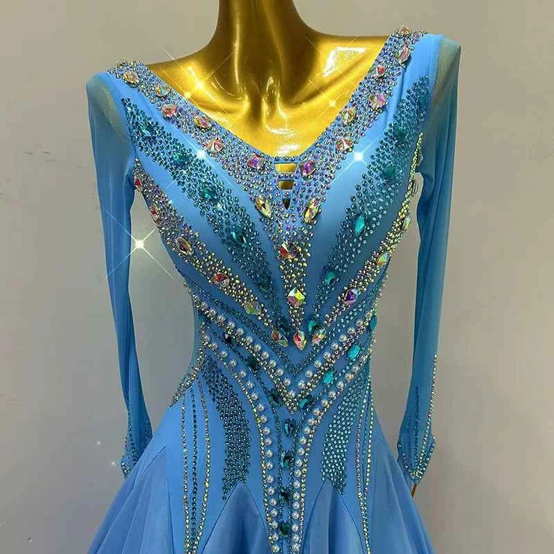 Custom Size Competition Ballroom Dance Dresses for Women Girls Waltz Tango Foxtrot Performance Costume