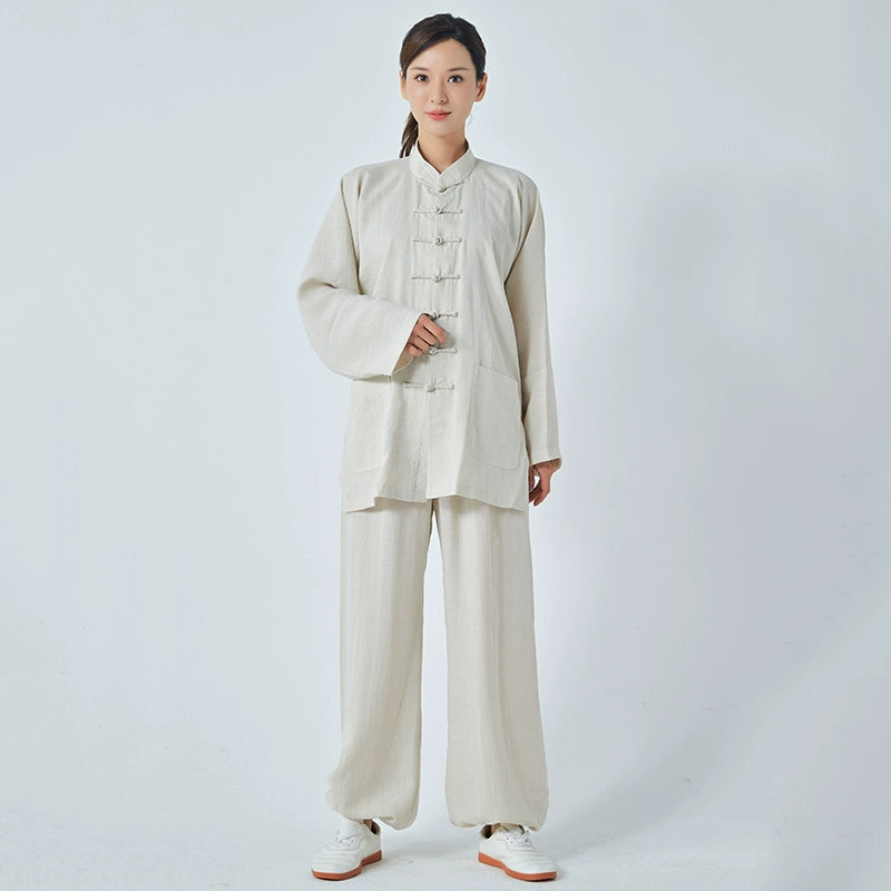 Tai Chi Suit Kung Fu Uniforms Cotton and Linen Men's and Women's Shadowboxing Clothing Baduanjin Chinese Style Martial Arts Practice Clothes Outfit - Moderndancedress.com