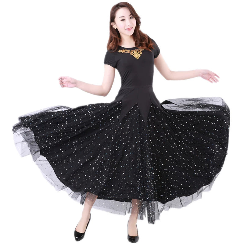 Women's Ballroom Dance Dresses Short skirt, modern dress, ballroom dance, big dress, Waltz skirt, Tango - Moderndancedress.com