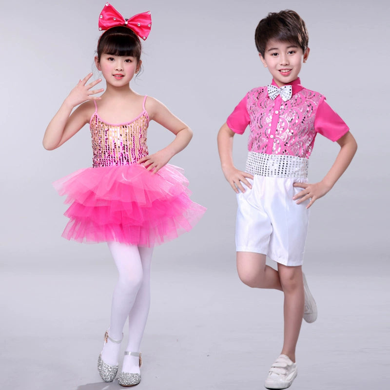 Girls princess Jazz Dance Costumes kindergarten sequins Jazz Dance Costume Girls princess skirt ballet dance pettiskirts skirt dance skirt - Moderndancedress.com