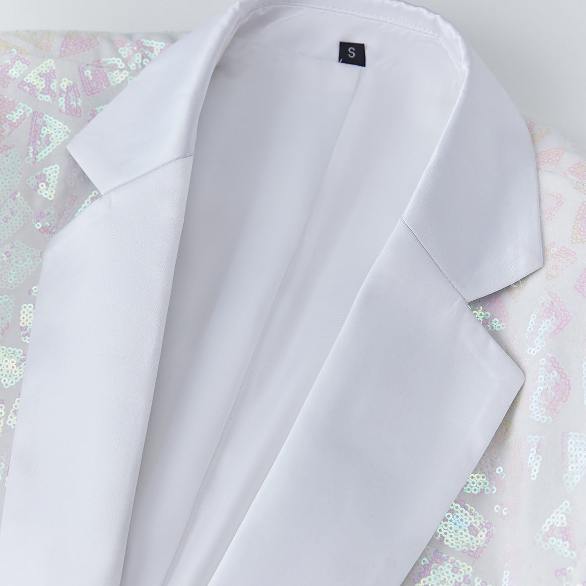 Men's Triangular Sequins Jazz Dance Blazers White Green Red Blue Gold Shiny Singers Host  Chor Party Dress Up Coats Band Performance Jackets for Man - Moderndancedress.com